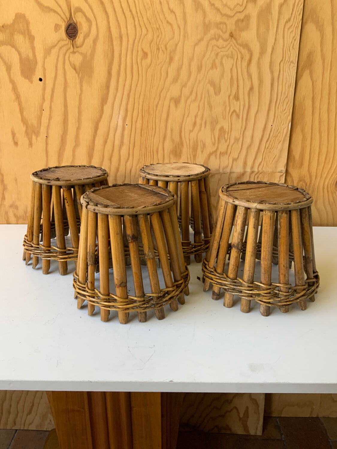 4 rattan pot covers
