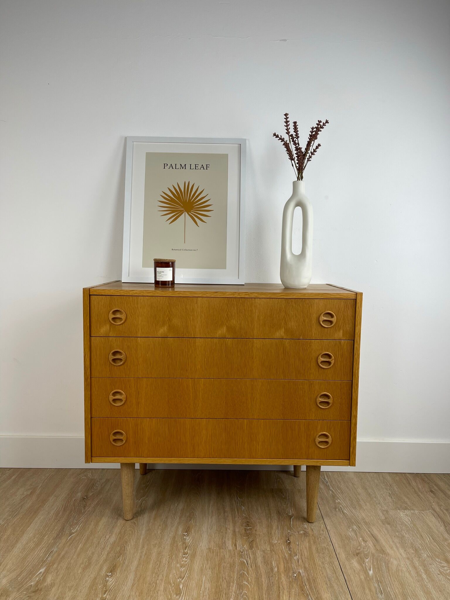 Scandinavian oak chest of drawers