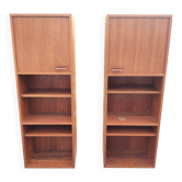 Paire de bibliothèques colonnes vintage années 60-70 Style scandinave