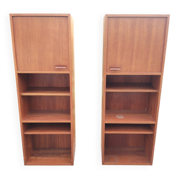 Pair of vintage column bookshelves from the 60s-70s Scandinavian style.