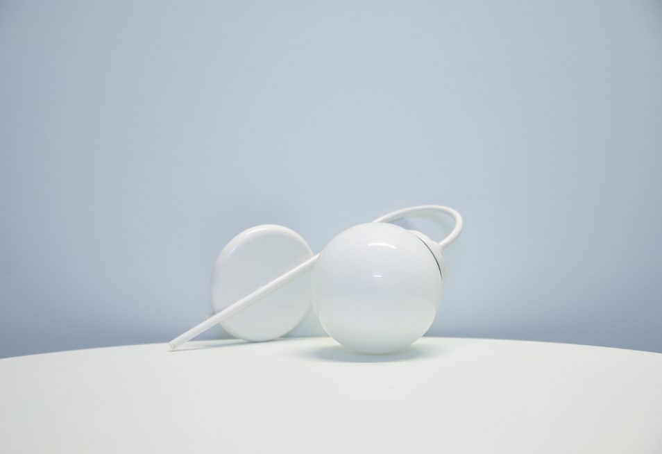 White vintage glass wall lamp