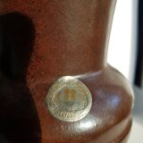 Vase en céramique numéroté brun du milieu du siècle d'Ueberlacken