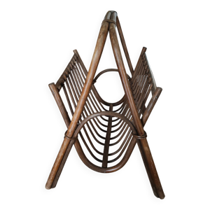 porte revue vintage en - rotin