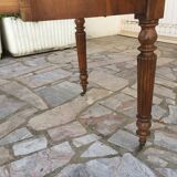 Round table 6 feet 3 solid walnut extensions