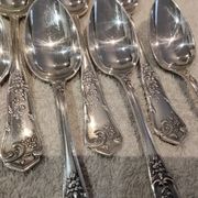 12 silver-plated metal coffee spoons by Boulenger LXV demi riche.
