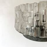 Vintage round ceiling light in molded glass