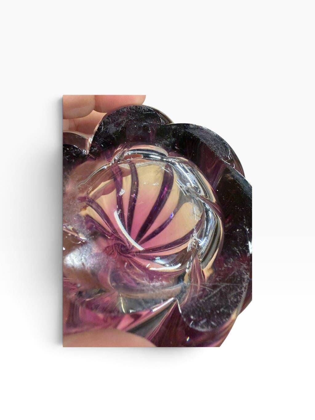Vintage lamp base in crystal VSL and ruby glass