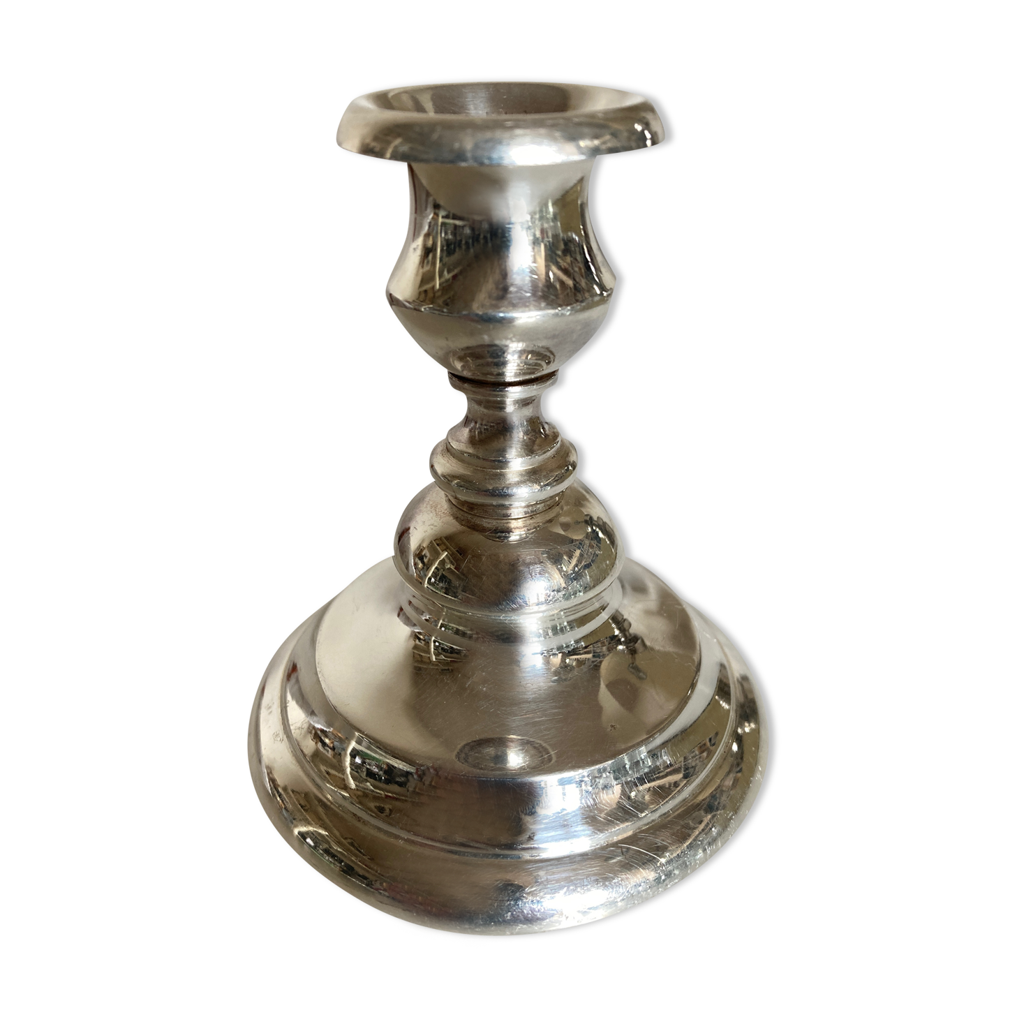 Product BHV Classic candle holder in punched silver metal