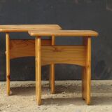 Pair of small pine tables