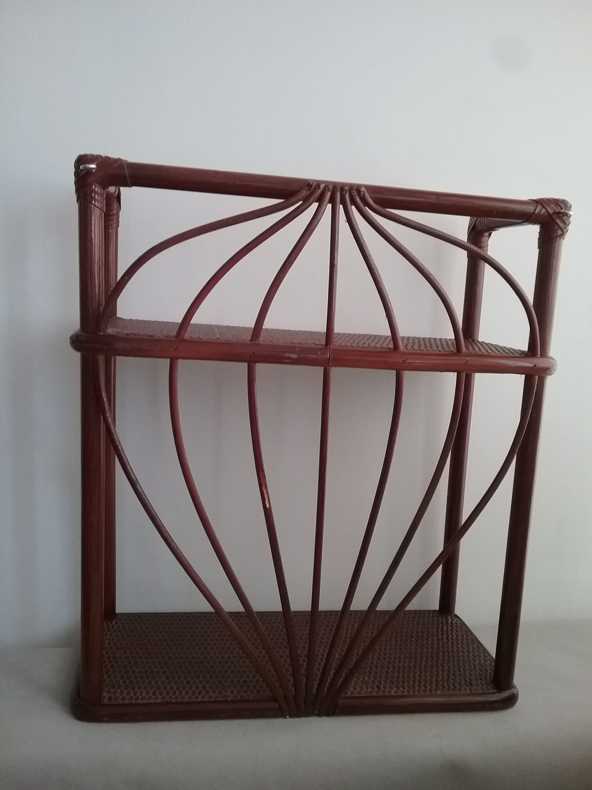 Rattan wall shelf