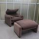Vintage Maralunga chair and footrest by Vico Magistretti for Cassina