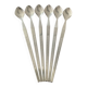 Set of 6 Art Deco stainless steel ice cream spoons