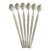 Set of 6 Art Deco stainless steel ice cream spoons