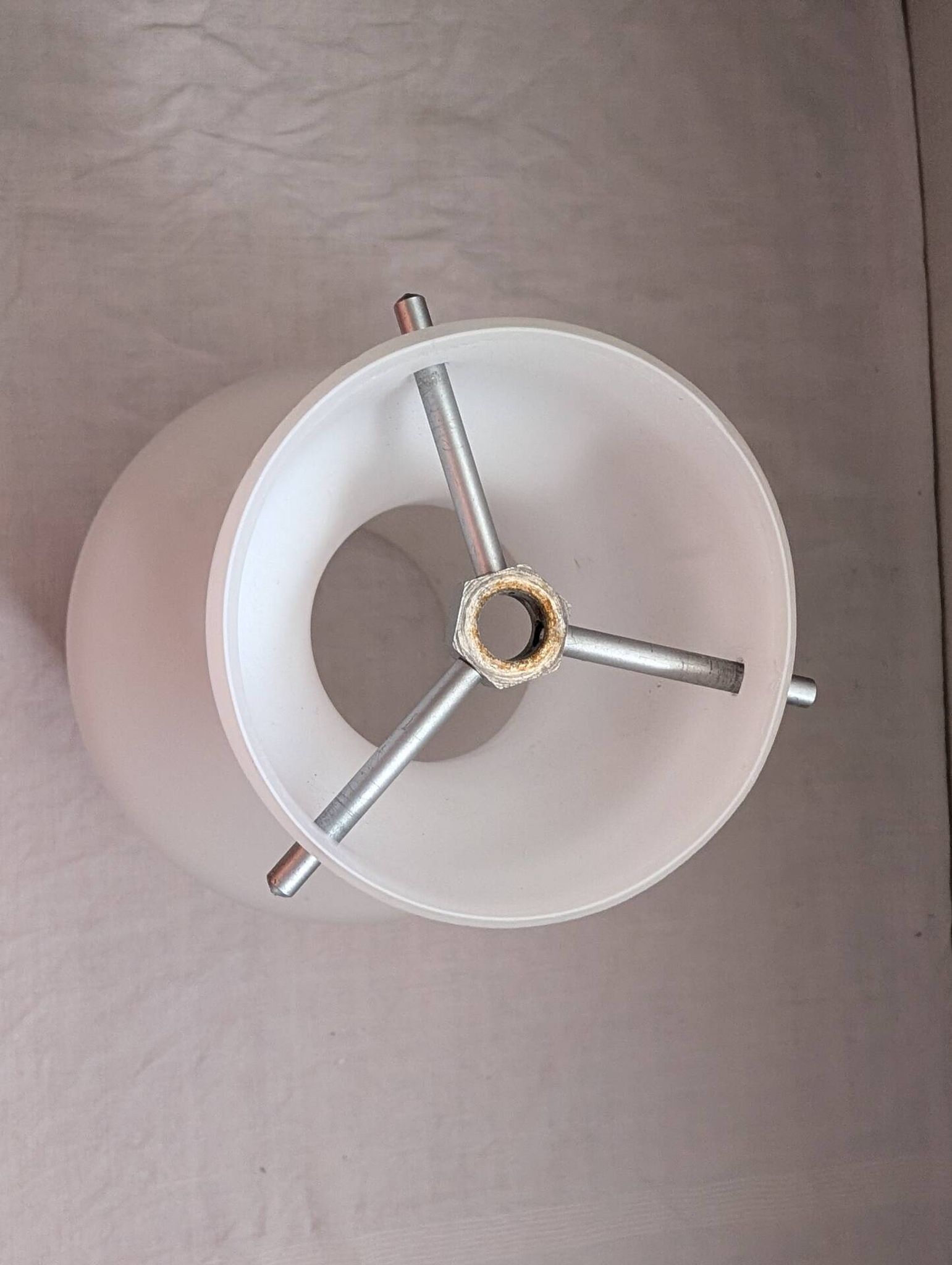 White opaline lampshade from the 1960s
