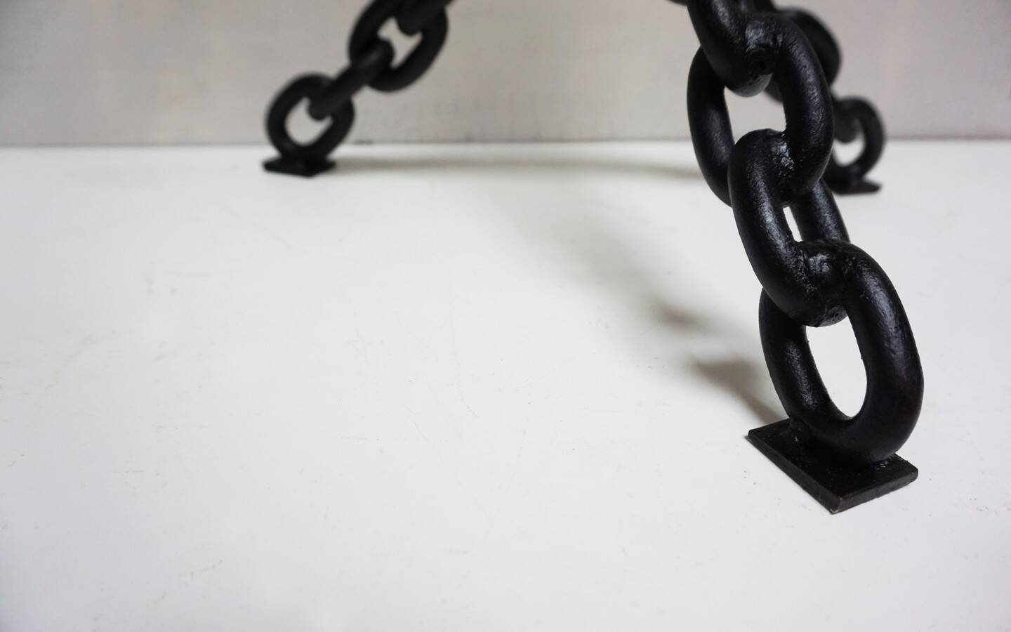 Franz West Style Vintage Brutalist Nautical Iron Chain Floor Lamp, 1970s