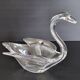 Vintage swan pocket in crystal from Vannes 1970