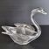 Vintage swan pocket in crystal from Vannes 1970