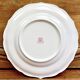6 old flat table plates, Gien earthenware, pink landscape model.