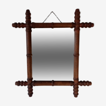 Miroir bambou vintage 42x47cm