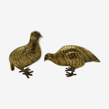 Couple of brass partridges