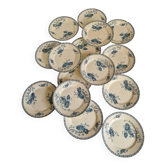 15 assiettes à dessert Sarreguemines en terre de fer modèle Royat
