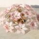 Lustre vintage Murano fleurs roses, années 1970