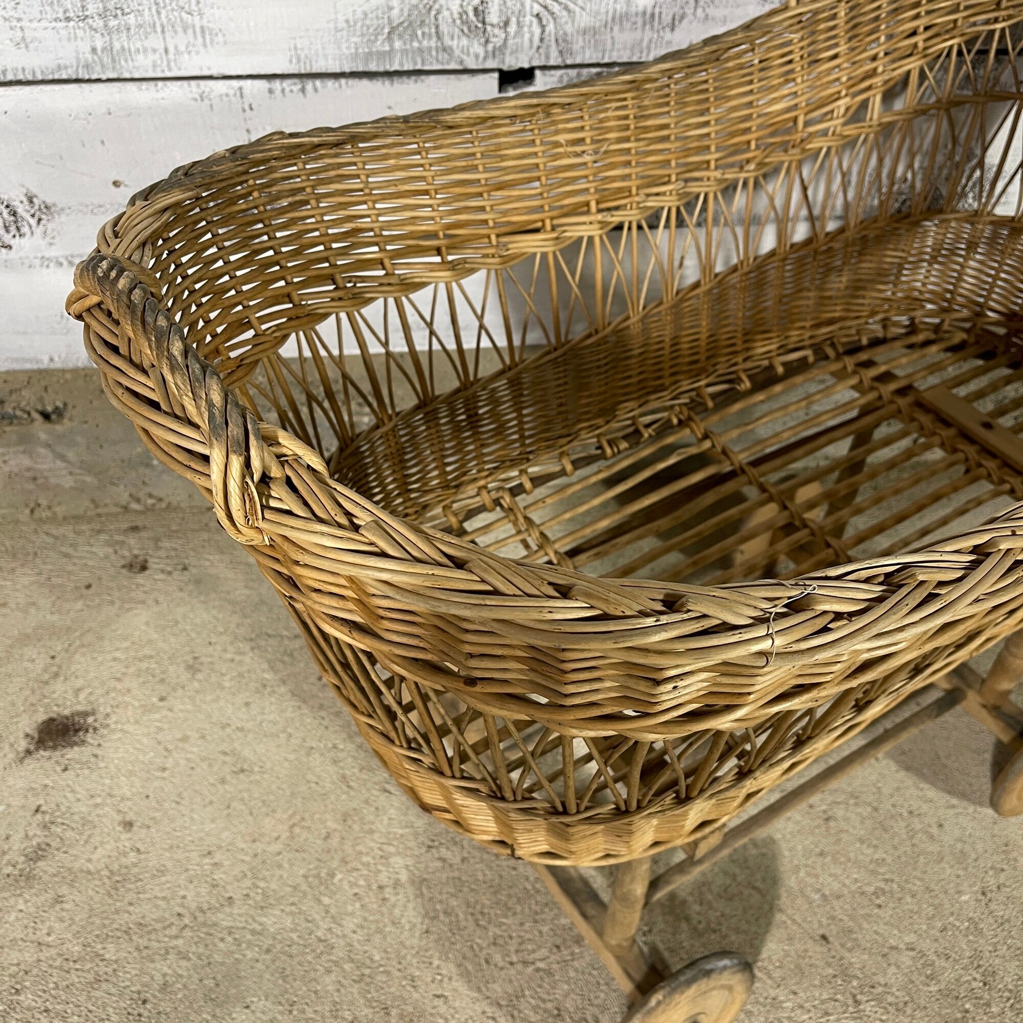 Old wicker cradle