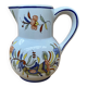Old pitcher decor rouen geo martel white ceramic vintage flower decor #b644