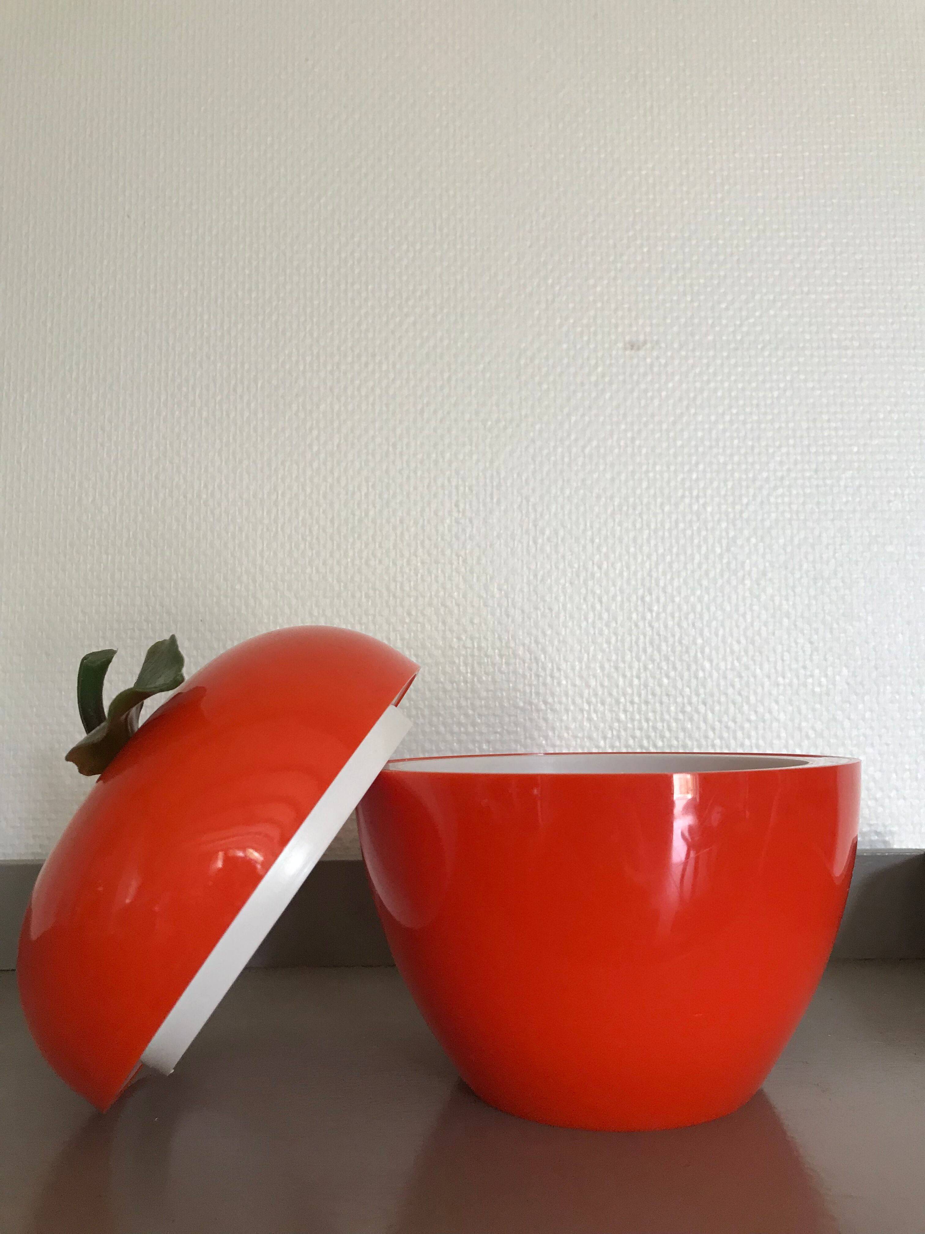 Orange vintage glacon bucket