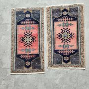 Lot de 2 tapis turcs vintage faits main