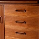 Vintage Scandinavian teak bookshelf with retractable desk