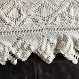 Dessus de lit en coton blanc -  jeté de canapé aux motifs géométriques