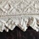White cotton bedspread - sofa throw with geometric patterns