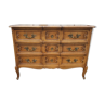 Louis XV style crossbow chest of drawers 3 drawers in walnut