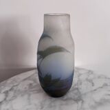 Art Nouveau vase by Gallé in acid-etched glass paste with vegetation