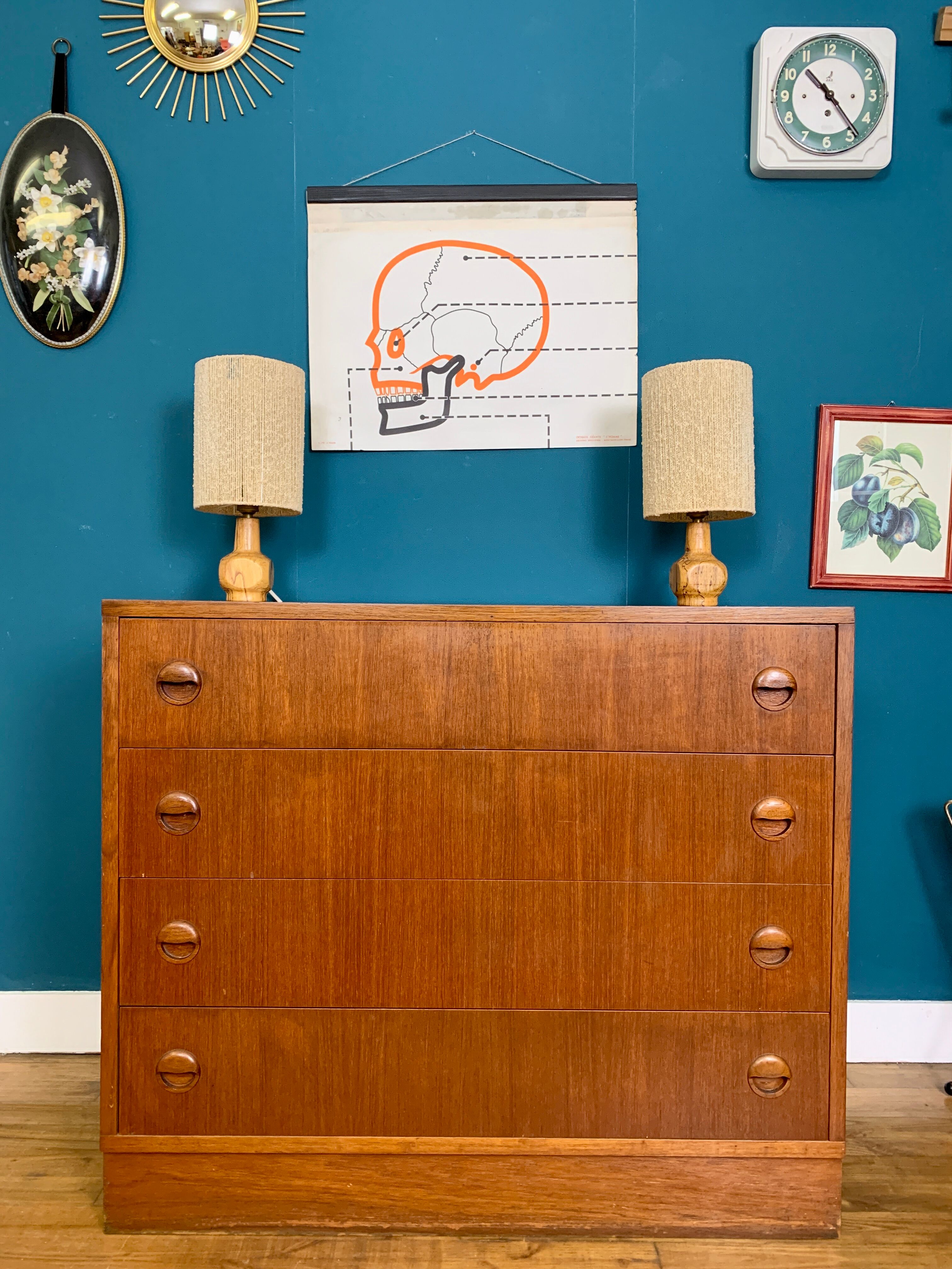 70's teak chest of drawers