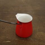 Turkish coffee maker in red enamel