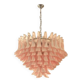 Contemporary White and Pink “Selle” Murano Glass Petali Chandelier