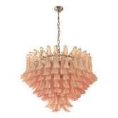 Contemporary White and Pink “Selle” Murano Glass Petali Chandelier