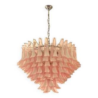 Contemporary White and Pink “Selle” Murano Glass Petali Chandelier