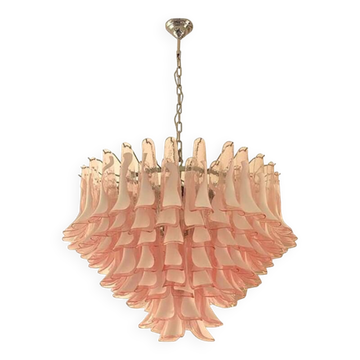 Contemporary White and Pink “Selle” Murano Glass Petali Chandelier