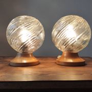 Pair of vintage 1990s globe lamps