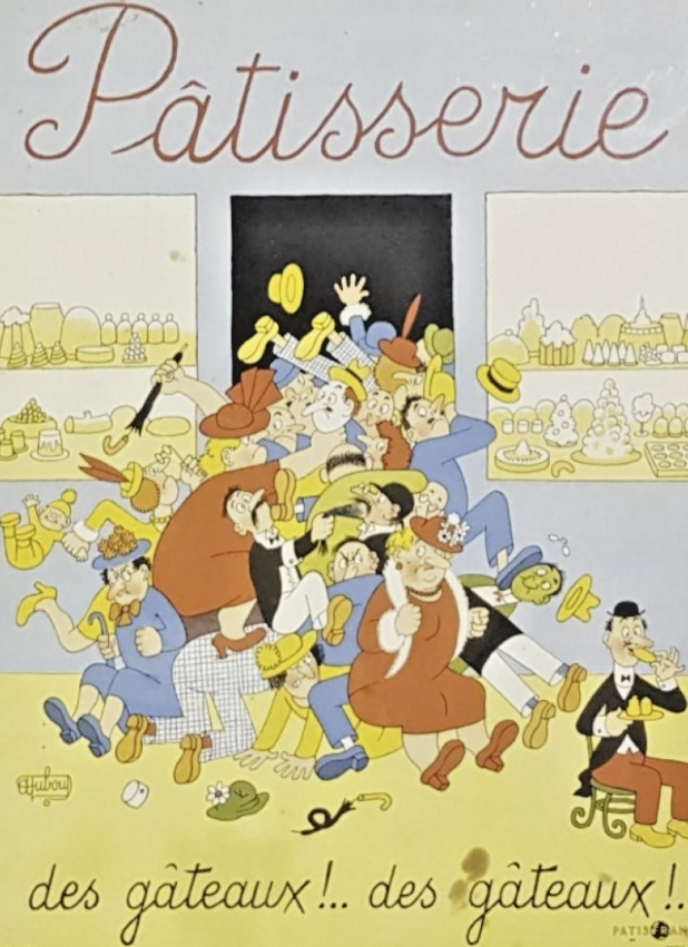 Poster Albert dubout - patisserie des gateaux !... cakes!... 1956 original 30x40