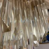 Venini Ceiling light large crystal glass blade, Italy 1980s