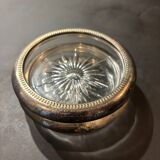 Set of 2 Ashtrays / empty pockets / coasters in Crystal and Silver