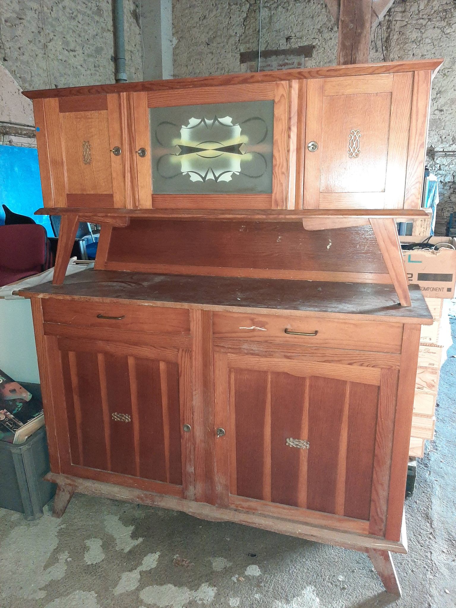 Vintage 1950s kitchen buffet - Mado style - Very good interior condition