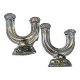 Paire de chandeliers Cristal de Vannes, collection « Le Chatel »