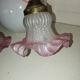 Vintage Wall Sconce Pair – Moulded Pink Glass & Brass | Retro Elegance
