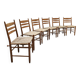 Chaises de salle à manger modernes en raphia du milieu du siècle, vintage 1960