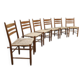 Midcentury modern raffia dining chairs vintage 1960